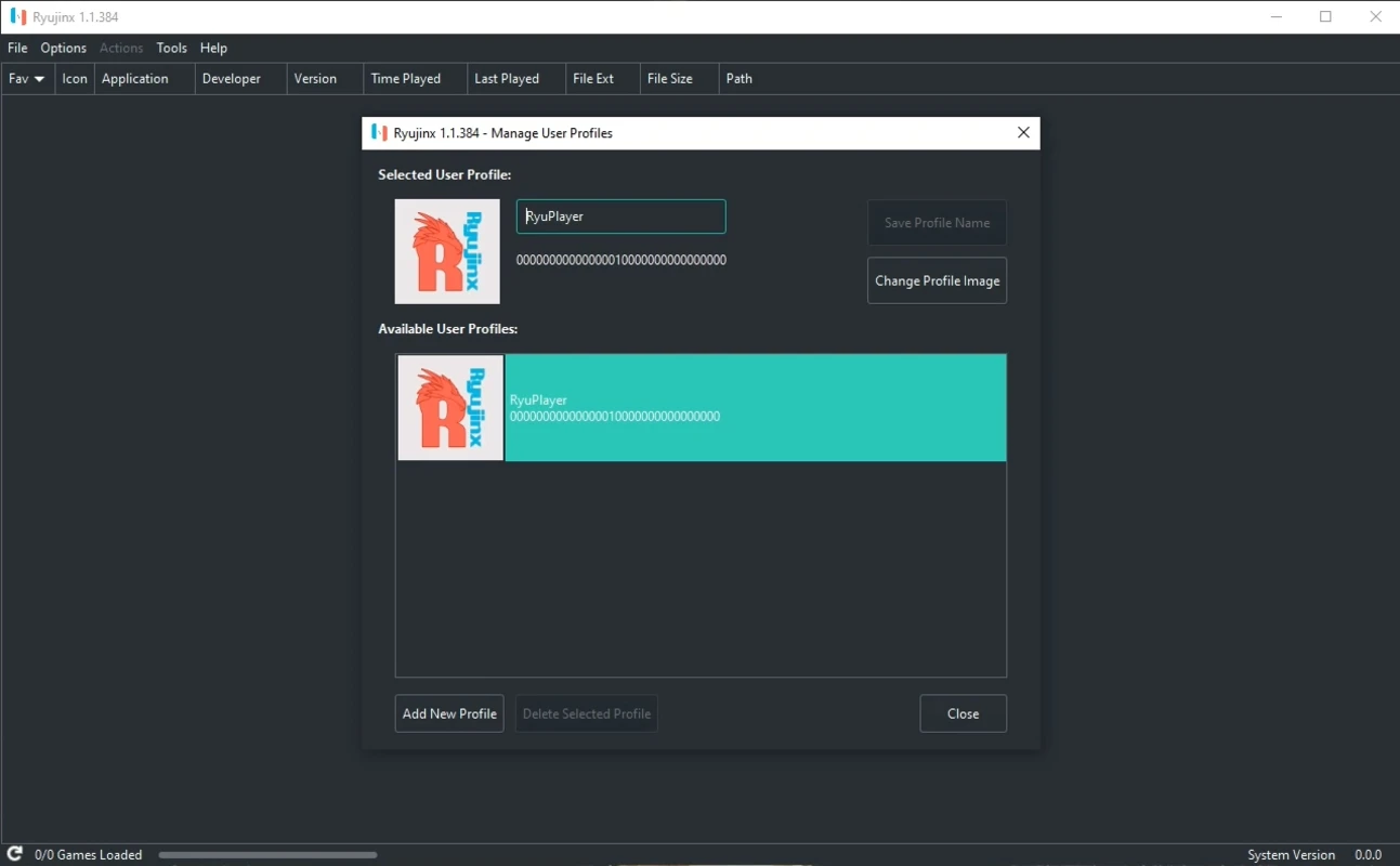 Firmware and key import panel with file picker controls